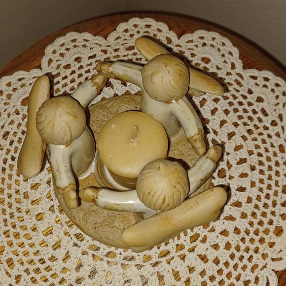 Circle of Three Angels Votive Holder, Pottery - Picture 3 of 5